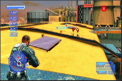 On the roof you'll perceive few metal sheets - Igor Bigarov - Volk - Crackdown - Game Guide and Walkthrough