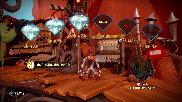 You can get six gems on A Real Grind level - Crash 4: A Real Grind walkthrough - The Hazardous Wasted, 2084 - Crash 4 Guide, Walkthrough