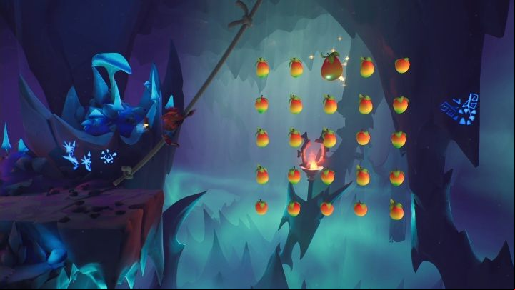When you jump on the next rope, you will see a large amount of Wumpa fruit - Crash 4: N.Sanity Peak walkthrough - N.Sanity Islad, Present Day - Crash 4 Guide, Walkthrough