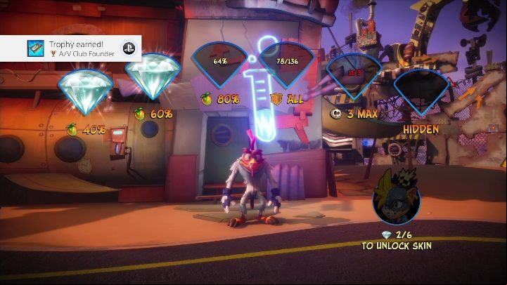 You can get 6 gems on the Crash Compactor map - Crash 4: Crash Compactor walkthrough - The Hazardous Wasted, 2084 - Crash 4 Guide, Walkthrough