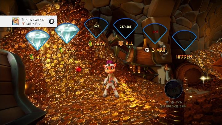 There are 6 gems on Thar He Blows - Crash 4: Thar He Blows! walkthrough - Salty Wharf, 1717 - Crash 4 Guide, Walkthrough