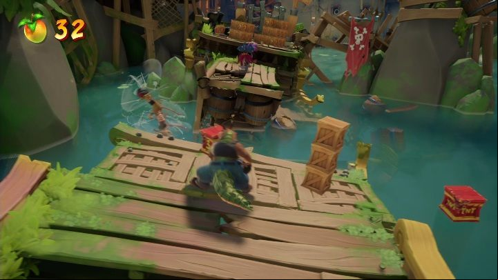 Let's start with the fact that on this level you play a different character than usual - Crash 4: Thar He Blows! walkthrough - Salty Wharf, 1717 - Crash 4 Guide, Walkthrough