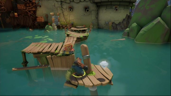 The hidden gem is located at the beginning of the level - Crash 4: Thar He Blows! walkthrough - Salty Wharf, 1717 - Crash 4 Guide, Walkthrough