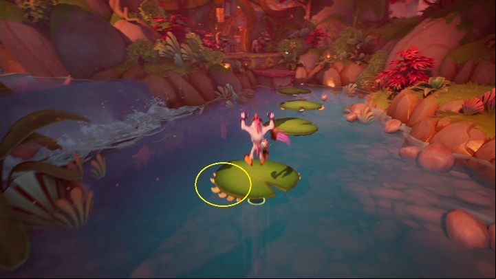 As you continue, you'll find a path made of leaves - Crash 4: Give It a Spin walkthrough - Tranquility Falls, 1402 - Crash 4 Guide, Walkthrough