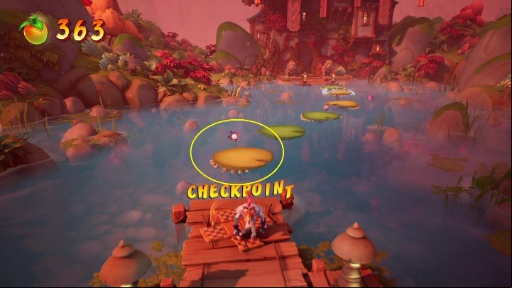 Yellow leaves are the worst - Crash 4: Give It a Spin walkthrough - Tranquility Falls, 1402 - Crash 4 Guide, Walkthrough
