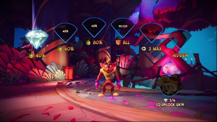 You can get six gems on the map - Crash 4: Draggin On walkthrough - Tranquility Falls, 1402 - Crash 4 Guide, Walkthrough