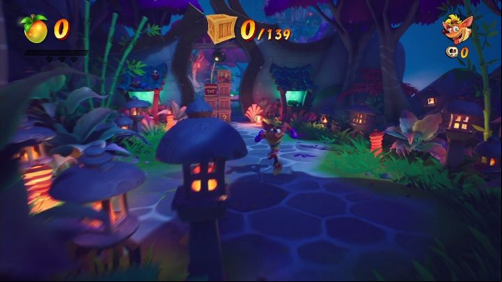 There are 139 boxes on the map - Crash 4: Draggin On walkthrough - Tranquility Falls, 1402 - Crash 4 Guide, Walkthrough