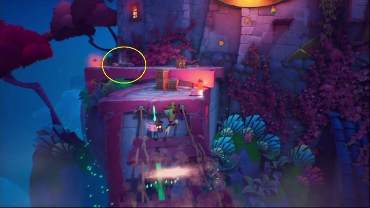 The entrance to the secret level can be found just behind the destroyed bridge, next to the checkpoint - Crash 4: Draggin On walkthrough - Tranquility Falls, 1402 - Crash 4 Guide, Walkthrough