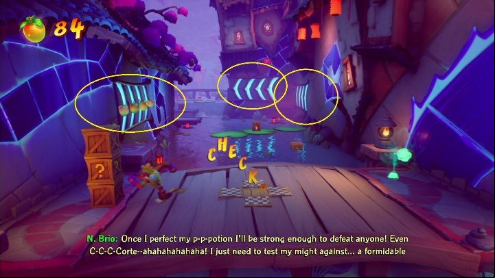 The next step requires certain proficiency in the new mechanic - Crash 4: Off-Balance walkthrough - Tranquility Falls, 1402 - Crash 4 Guide, Walkthrough
