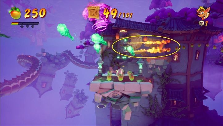 On the second part of the map you'll get a mask - Crash 4: Off-Balance walkthrough - Tranquility Falls, 1402 - Crash 4 Guide, Walkthrough