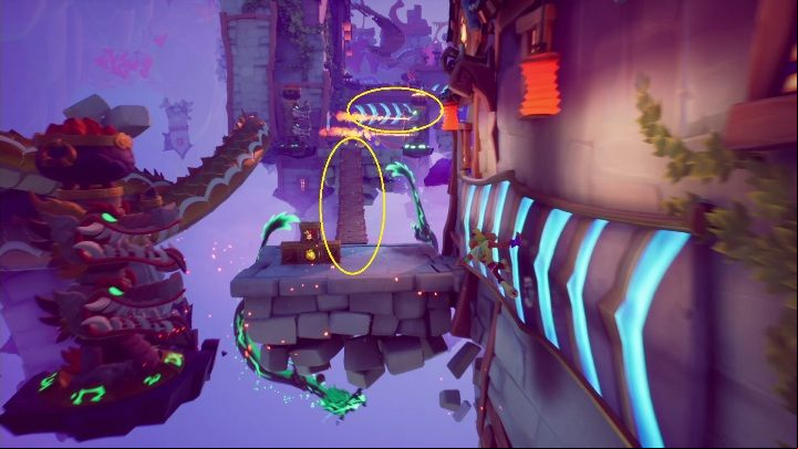 Next, you need to run across a crumbling bridge and then quickly jump onto the walls - Crash 4: Off-Balance walkthrough - Tranquility Falls, 1402 - Crash 4 Guide, Walkthrough