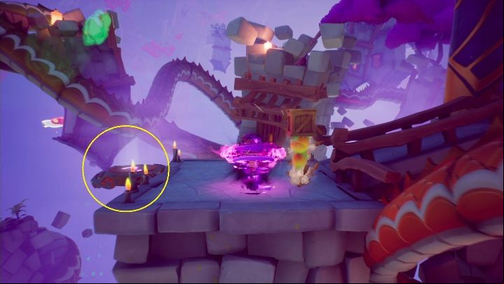 You'll find a way to the secret level in front of the bridge, moments after you had to make the long jump - Crash 4: Off-Balance walkthrough - Tranquility Falls, 1402 - Crash 4 Guide, Walkthrough