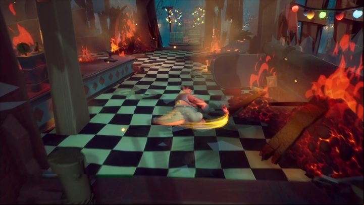 You'll find the hidden gem on the right side of the burnt restaurant - Crash 4: Home Cookin walkthrough - Mosquito Marsh, A Few Days Ago - Crash 4 Guide, Walkthrough