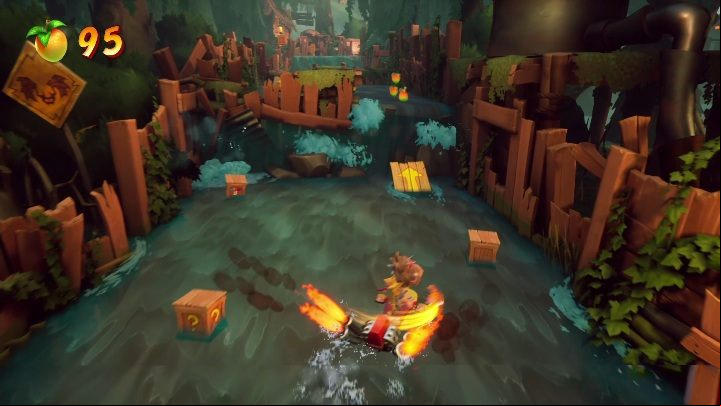 Second speedboat sequence - Crash 4: Run It Bayou walkthrough - Mosquito Marsh, A Few Days Ago - Crash 4 Guide, Walkthrough