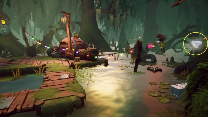 Lean over and jump to the other side to get to the treasure - Crash 4: Run It Bayou walkthrough - Mosquito Marsh, A Few Days Ago - Crash 4 Guide, Walkthrough