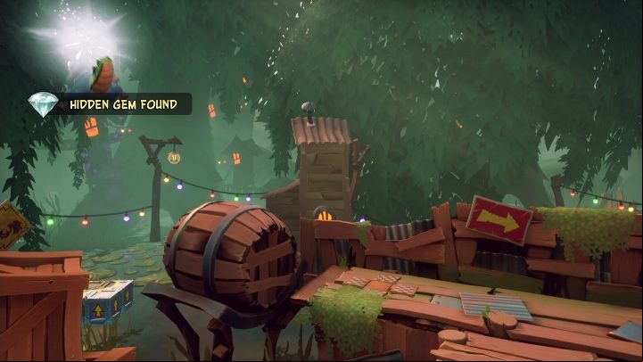 Lean over and jump to the other side to get to the treasure - Crash 4: No Dillo Dallying walkthrough - Mosquito Marsh, A Few Days Ago - Crash 4 Guide, Walkthrough