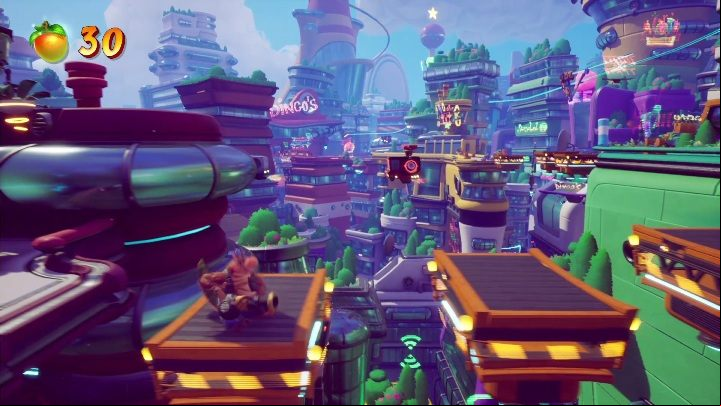 Start with a quick jump to the other side of the map - Crash 4: Rush Hour walkthrough - The Sn@xx Dimension, 3023 - Crash 4 Guide, Walkthrough