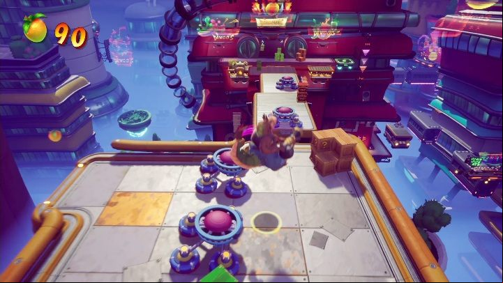 Keep walking to get to the elevator - Crash 4: Rush Hour walkthrough - The Sn@xx Dimension, 3023 - Crash 4 Guide, Walkthrough