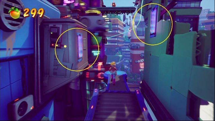 To get further you have to jump over the wall - Crash 4: Rush Hour walkthrough - The Sn@xx Dimension, 3023 - Crash 4 Guide, Walkthrough