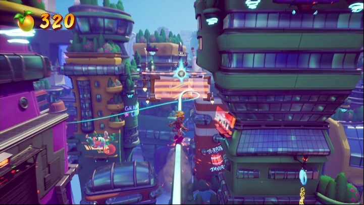 Another sequence with a railing is no different from the previous one - Crash 4: Rush Hour walkthrough - The Sn@xx Dimension, 3023 - Crash 4 Guide, Walkthrough