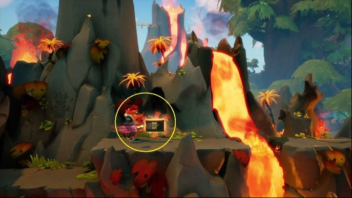 You'll get the tape as soon as you jump off the branch - Crash 4: Blast to the Past walkthrough - Eggipus Dimension, 88 Milion B.C.B - Crash 4 Guide, Walkthrough