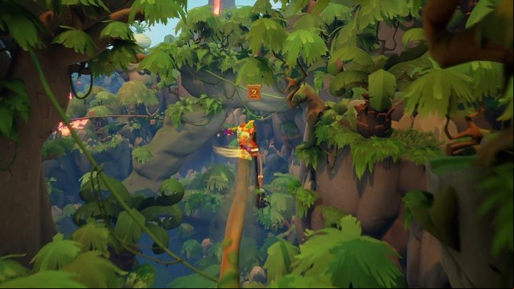 As you the vines, there's a long sequence of going down the branch - Crash 4: Blast to the Past walkthrough - Eggipus Dimension, 88 Milion B.C.B - Crash 4 Guide, Walkthrough