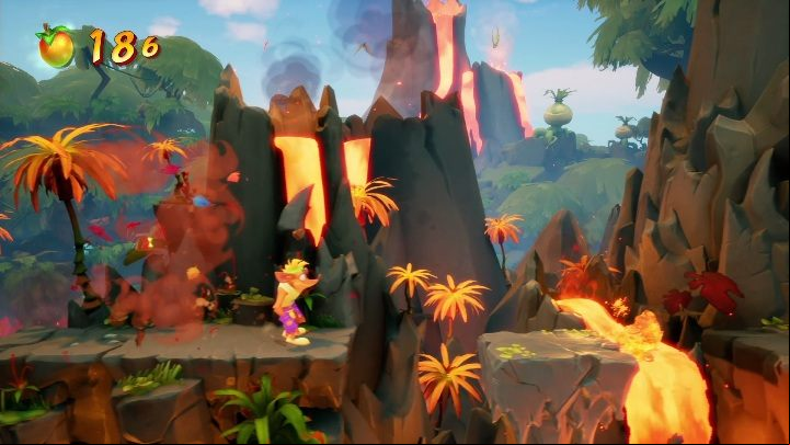 If you keep going, you'll be in the lava section - Crash 4: Blast to the Past walkthrough - Eggipus Dimension, 88 Milion B.C.B - Crash 4 Guide, Walkthrough