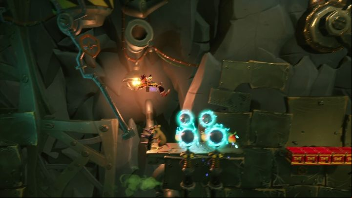 Then it's time to sequence with electricity - Crash 4: Toxic Tunnels walkthrough - Cortex Island - Crash 4 Guide, Walkthrough