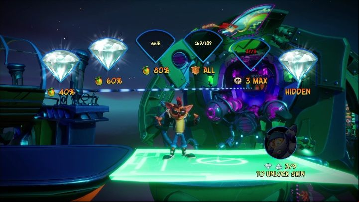 There are 6 diamonds to unlock on Out for Launch - Crash 4: Out for Launch walkthrough - Bermugulas Orbit, ??? - Crash 4 Guide, Walkthrough
