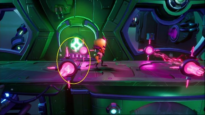 At the very beginning of the map, you have to get past lasers that can easily deprive you of lives - Crash 4: Shipping Error walkthrough - Bermugulas Orbit, ??? - Crash 4 Guide, Walkthrough