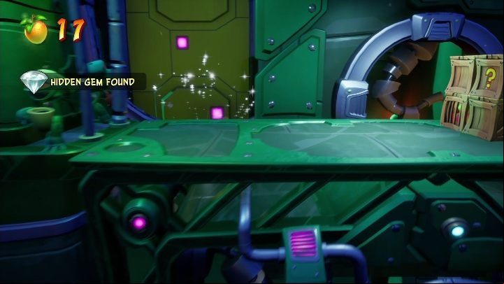 The hidden gem can be found at the beginning of the map - Crash 4: Shipping Error walkthrough - Bermugulas Orbit, ??? - Crash 4 Guide, Walkthrough