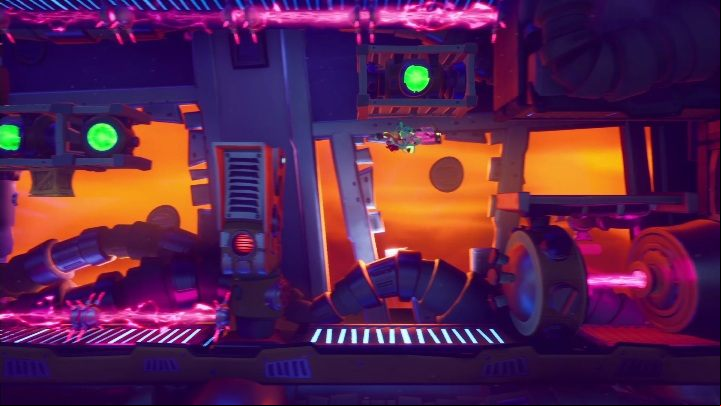 Let's start with a ride on the mechanisms - Crash 4: Stowing Away walkthrough - Bermugulas Orbit, ??? - Crash 4 Guide, Walkthrough