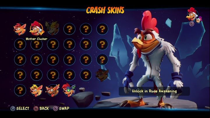 How to unlock: get 6 diamonds in the level Rude Awakening - Crash 4: Crash skins - how to unlock? - Heroes skins - Crash 4 Guide, Walkthrough
