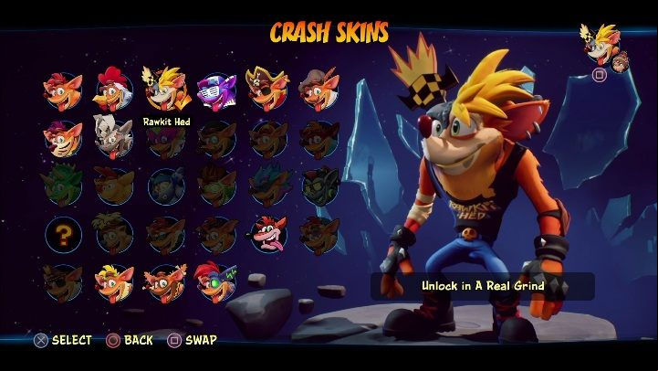 How to unlock: get 6 diamonds in the level A Real Grind - Crash 4: Crash skins - how to unlock? - Heroes skins - Crash 4 Guide, Walkthrough