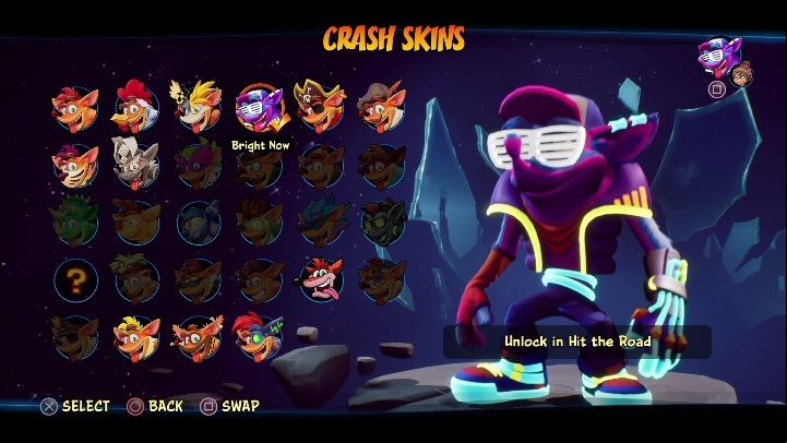 How to unlock: get 6 diamonds in Hit the Road - Crash 4: Crash skins - how to unlock? - Heroes skins - Crash 4 Guide, Walkthrough
