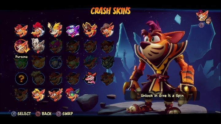 How to unlock:get 6 diamonds in Give It a Spin - Crash 4: Crash skins - how to unlock? - Heroes skins - Crash 4 Guide, Walkthrough