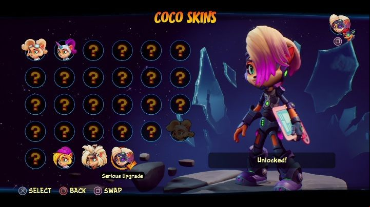 How to unlock: available from the beginning of the game - Crash 4: Coco skins - list, how to unlock? - Heroes skins - Crash 4 Guide, Walkthrough
