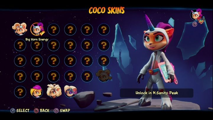 By completing individual maps, you can unlock special outfits for your characters - Crash 4: Coco - levels, skills - Characters - Crash 4 Guide, Walkthrough