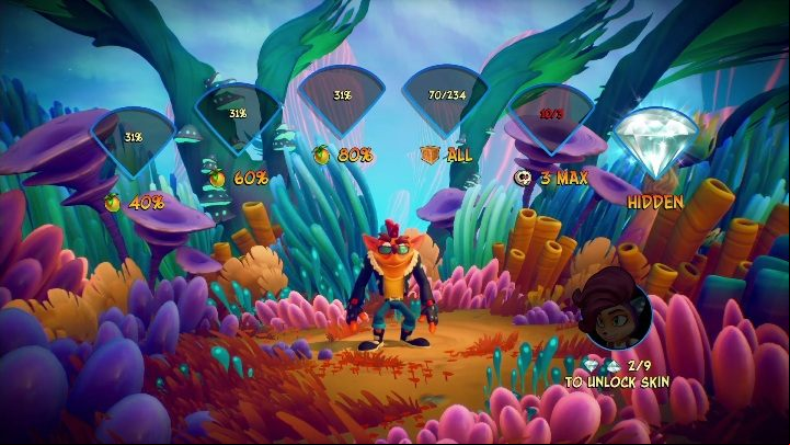 There are six diamonds present in Crash Landed - Crash 4: Crash Landed walkthrough - Bermugulas Orbit, ??? - Crash 4 Guide, Walkthrough