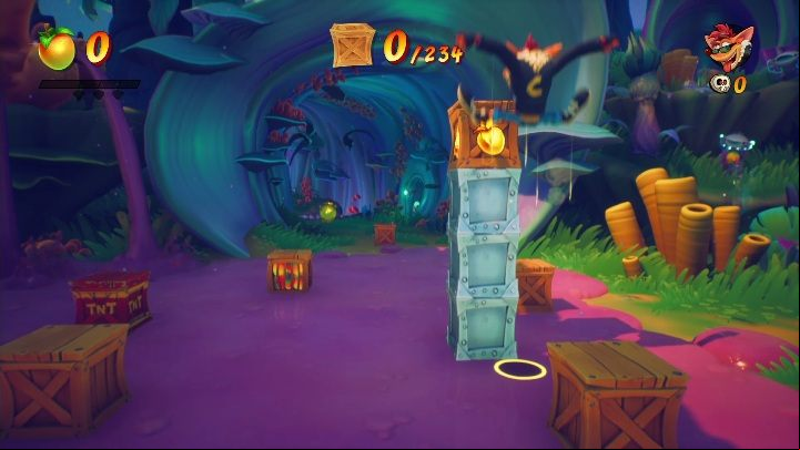 At first, it's worth noting that the whole map contains many slippery surfaces that you'll often bump into - Crash 4: Crash Landed walkthrough - Bermugulas Orbit, ??? - Crash 4 Guide, Walkthrough