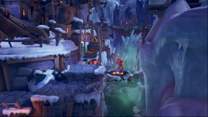 You can access the secret level by going around the enemies with crossbows - Crash 4: Snow Way Out - demo walkthrough - Demo walkthrough - Crash 4 Guide, Walkthrough