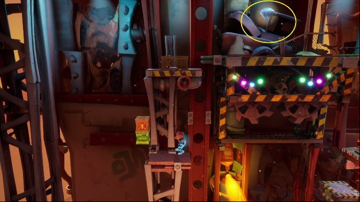 Then slip under the Nitro box and jump up - Crash 4: All Hidden Gems - list, location - Secrets - Crash 4 Guide, Walkthrough