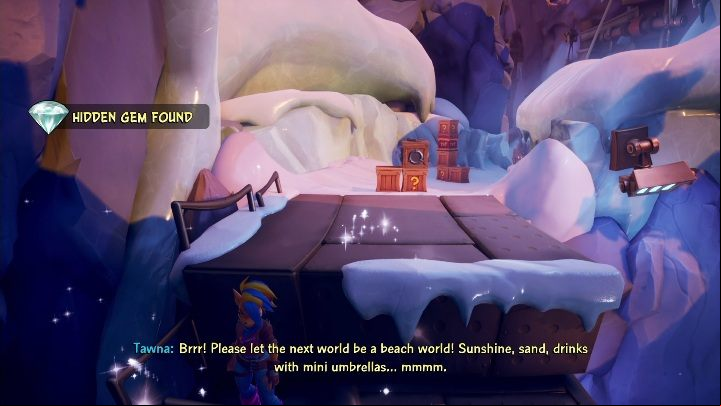 On the left side, you will find a small shelf that will not be visible at first glance - Crash 4: All Hidden Gems - list, location - Secrets - Crash 4 Guide, Walkthrough