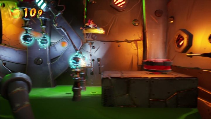 Then, you must simply avoid the electricity and reach the red part of the level - Crash 4: Secret stage - how to unlock? - Secrets - Crash 4 Guide, Walkthrough