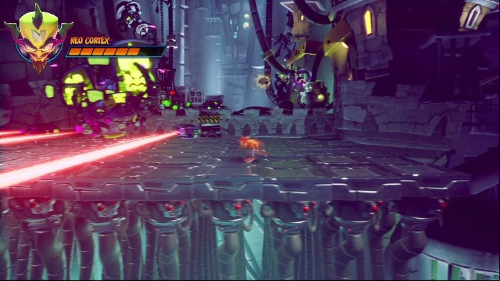 The lasers are quite simple - you need to jump above the red ones - Crash 4: Neo Cortex, final battle - how to beat? - Bosses - Crash 4 Guide, Walkthrough