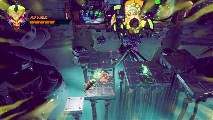 When you destroy all platforms, your eyes will be exposed to the opponent - Crash 4: Neo Cortex, final battle - how to beat? - Bosses - Crash 4 Guide, Walkthrough