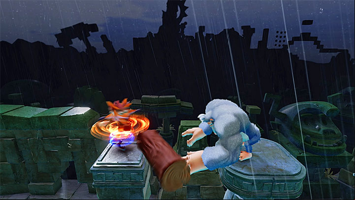 Stop in the area shown on screenshot 1 - Ruination | Crash Bandicoot 2 | Levels - Crash Bandicoot 2 - Alpine Warp Room - Crash Bandicoot N. Sane Trilogy Game Guide