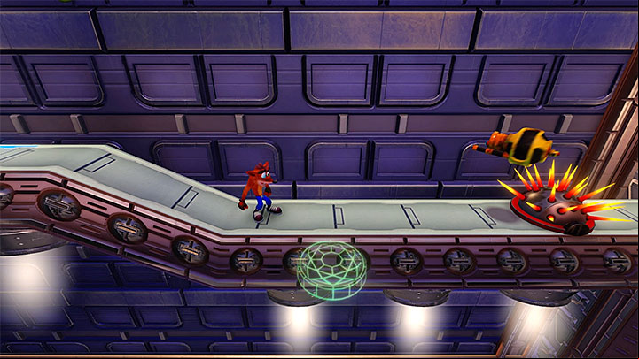 After you return to the main part of the stage, go right and do smash all of the crates suspended high above - Gone Tomorrow | Crash Bandicoot 3 | Levels - Crash Bandicoot 3 - Future location - Crash Bandicoot N. Sane Trilogy Game Guide