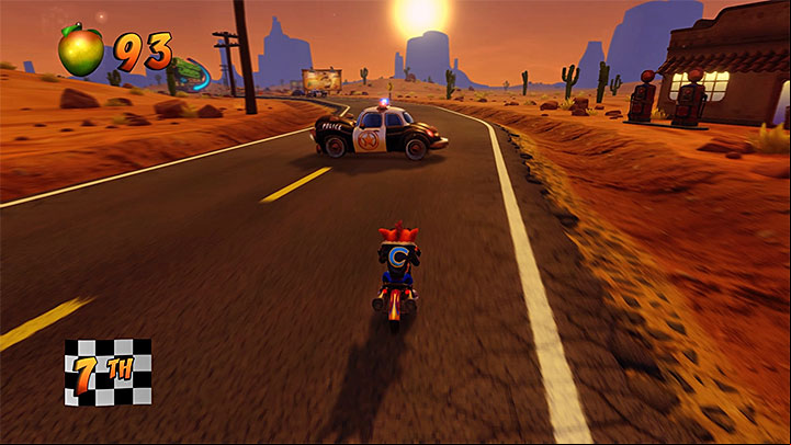 Just like in the previous races, it is a good idea to play this stage at least twice - Orange Asphalt | Crash Bandicoot 3 | Levels - Crash Bandicoot 3 - Future location - Crash Bandicoot N. Sane Trilogy Game Guide