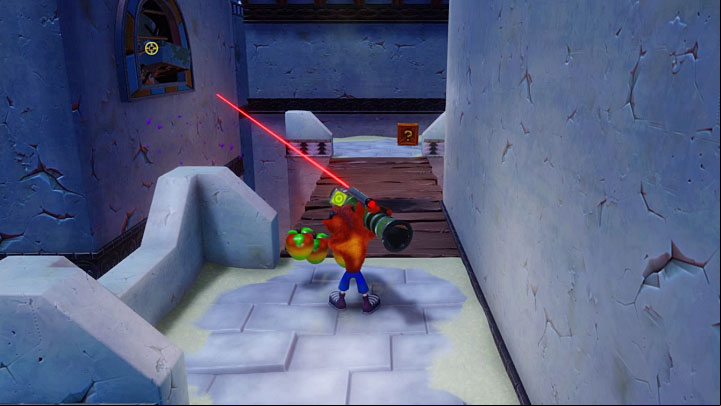 After the stage starts, jump onto the neighboring roof - Flaming ion | Crash Bandicoot 3 | Levels - Crash Bandicoot 3 - Future location - Crash Bandicoot N. Sane Trilogy Game Guide